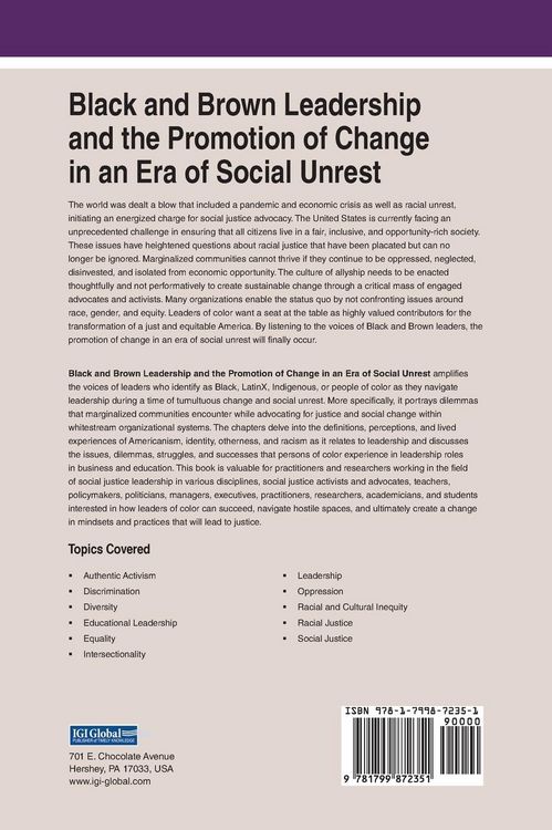Produktbild: Black and Brown Leadership and the Promotion of Change in an Era of Social Unrest