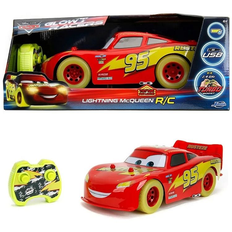 Produktbild: JADA TOYS 9335563314R00 RC Lightning McQueen Glow Racers 1:14 1:14 RC Einsteiger Modellauto Elektro Rennwagen