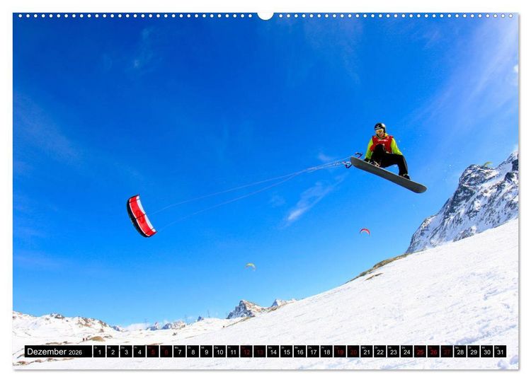Produktbild: Snowkiting (Wandkalender 2026 DIN A2 quer), CALVENDO Monatskalender