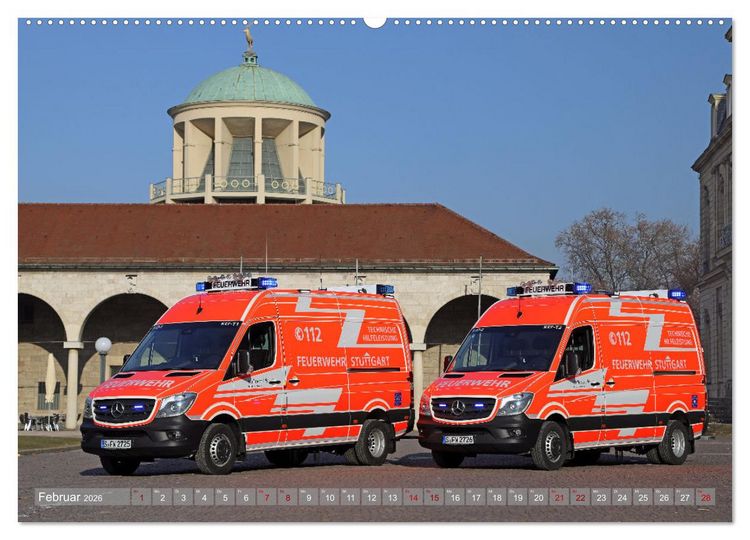 Produktbild: Einsatzfahrzeuge der Feuerwehr Stuttgart (Wandkalender 2026 DIN A2 quer), CALVENDO Monatskalender
