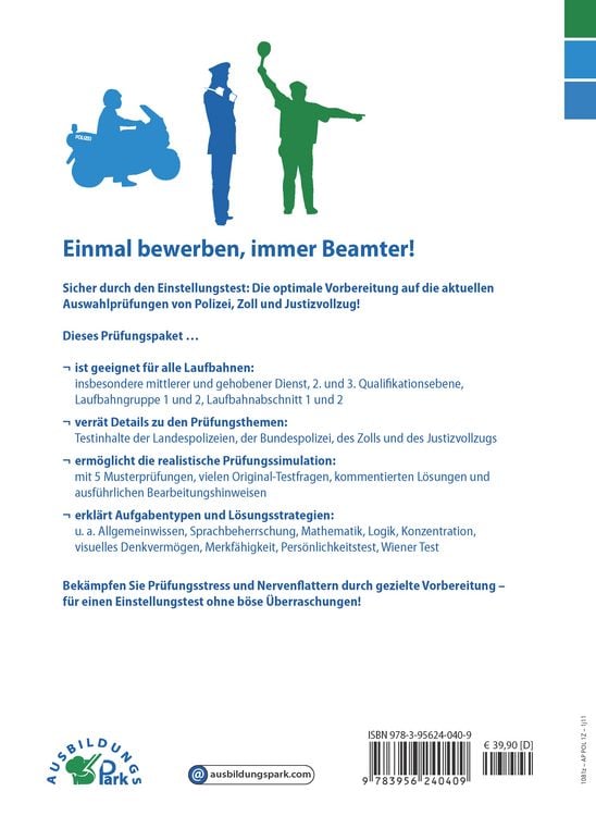 Produktbild: Der Einstellungstest / Eignungstest zur Ausbildung bei Polizei und Zoll