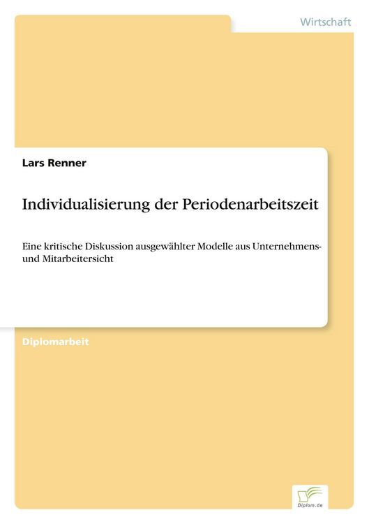 Produktbild: Individualisierung der Periodenarbeitszeit