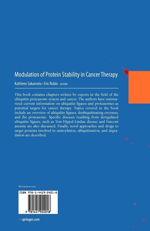 Produktbild: Modulation of Protein Stability in Cancer Therapy