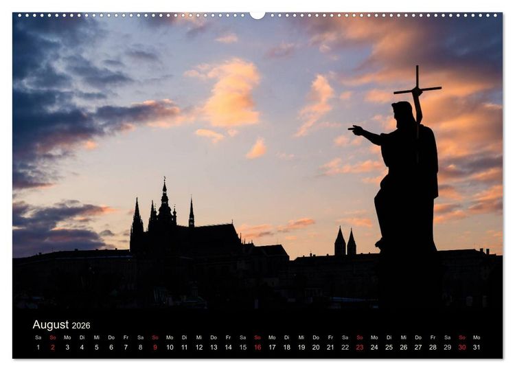 Produktbild: Prag - die goldene Stadt (hochwertiger Premium Wandkalender 2026 DIN A2 quer), Kunstdruck in Hochglanz
