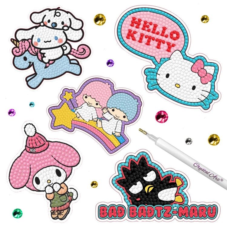 Produktbild: Craft Buddy CA-33HKUSTK - Crystal Art, Hello Kitty and Sticker Pack, Diamant-Malerei-Set
