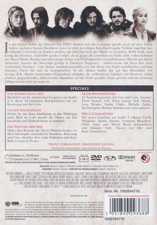Game of Thrones - Staffel 3 [5 DVDs]