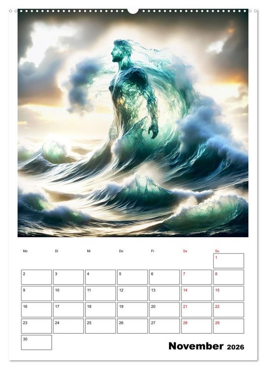 Produktbild: Wellen Illusionen (hochwertiger Premium Wandkalender 2026 DIN A2 hoch), Kunstdruck in Hochglanz