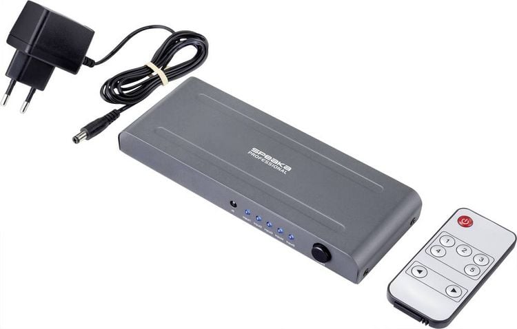Produktbild: SpeaKa Professional SP-HSW-250 5 Port HDMI-Switch UHD 4K @ 60Hz