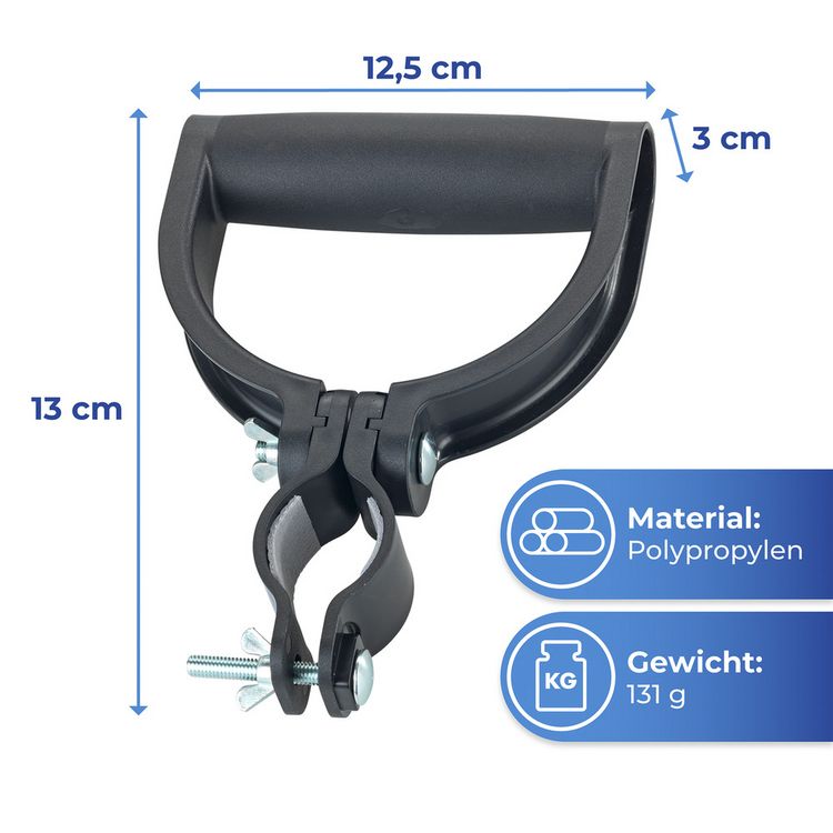 Produktbild: Universal-Griff ergonomisch 180&deg;, 2er Set, in 8 Positionen arretierbar