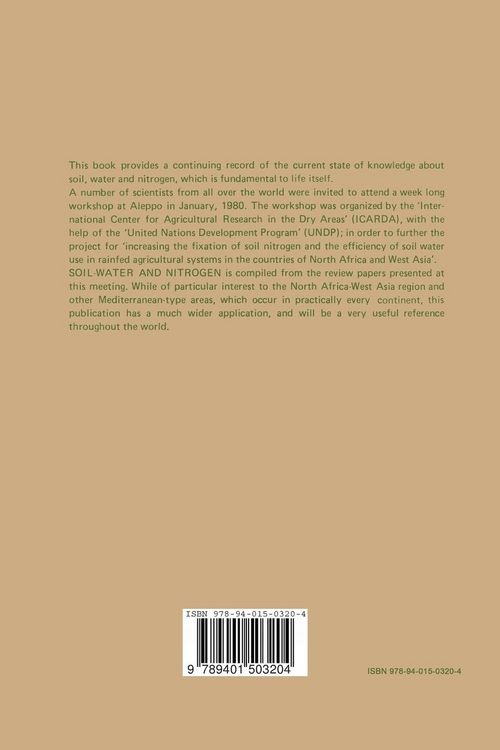 Produktbild: Soil Water and Nitrogen in Mediterranean-type Environments