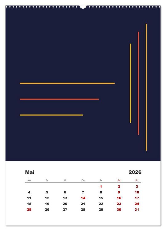 Produktbild: GeoArt - geometrische Formen (Wandkalender 2026 DIN A2 hoch), CALVENDO Monatskalender