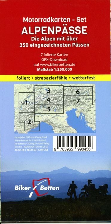 Produktbild: Motorradkarten-Set Alpenpässe