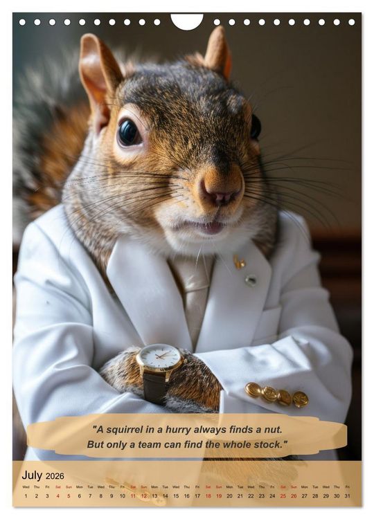 Produktbild: Funny manager wisdom from animals (Wall Calendar 2026 DIN A4 portrait), CALVENDO 12 Month Wall Calendar