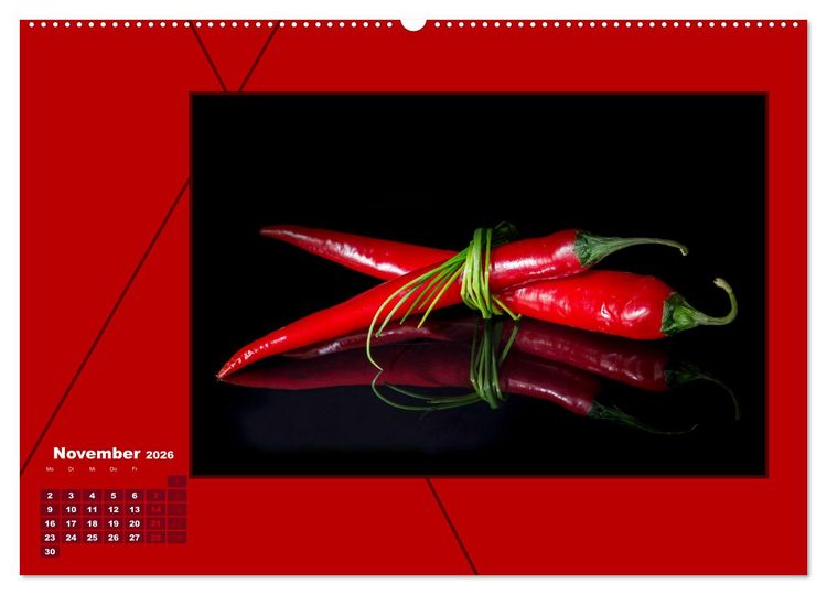 Produktbild: Powerfarbe Rot (Wandkalender 2026 DIN A2 quer), CALVENDO Monatskalender