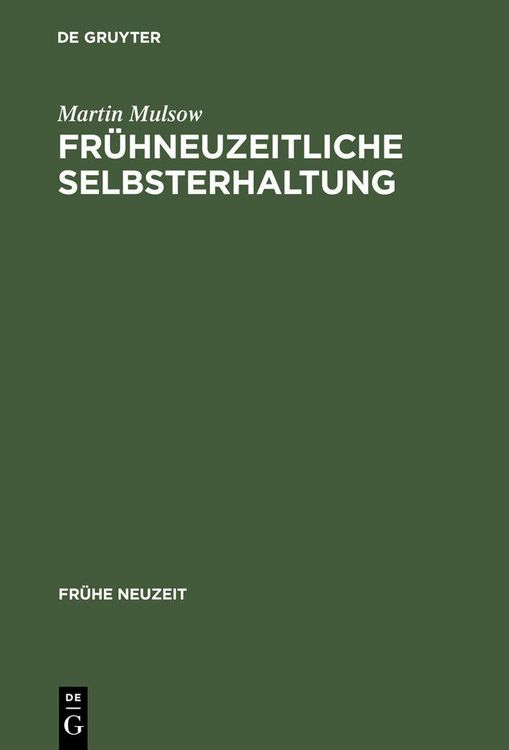 Produktbild: Fr&uuml;hneuzeitliche Selbsterhaltung