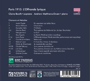 Produktbild: Paris 1913: L'Offrande lyrique