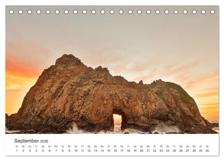 Produktbild: Kalifornien - The Golden State (Tischkalender 2026 DIN A5 quer), CALVENDO Monatskalender