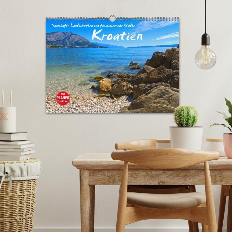 Produktbild: Kroatien - Traumhafte Landschaften und faszinierende St&auml;dte (Wandkalender 2026 DIN A3 quer), CALVENDO Monatskalender