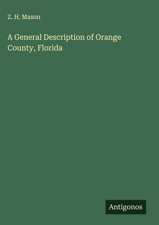Produktbild: A General Description of Orange County, Florida