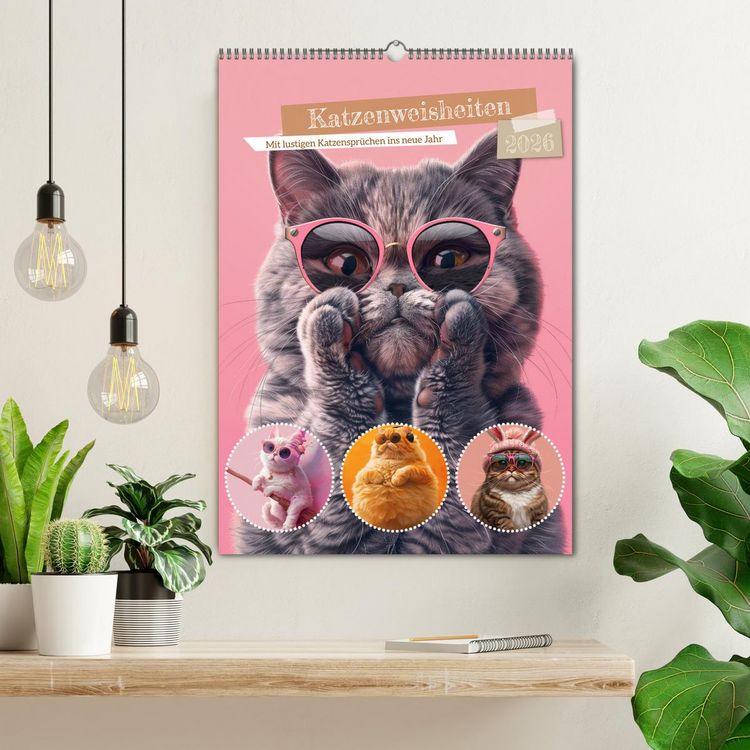 Produktbild: Katzenweisheiten (Wandkalender 2026 DIN A2 hoch), CALVENDO Monatskalender