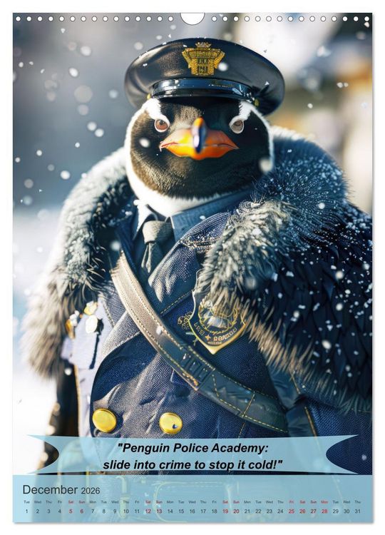 Produktbild: Animalistic and funny police officers (Wall Calendar 2026 DIN A3 portrait), CALVENDO 12 Month Wall Calendar