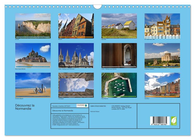 Produktbild: D&eacute;couvrez la Normandie (Calendrier mural 2026 DIN A3 vertical), CALVENDO calendrier mensuel
