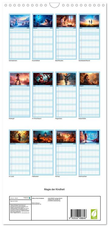 Produktbild: Familienplaner 2026 - Magie der Kindheit mit 5 Spalten (Wandkalender, 21 x 45 cm) CALVENDO