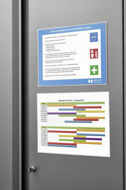 Produktbild: Magnetoplan 1120100 Magnettasche f&uuml;r Dokumente Transparent, Wei&szlig; DIN A4