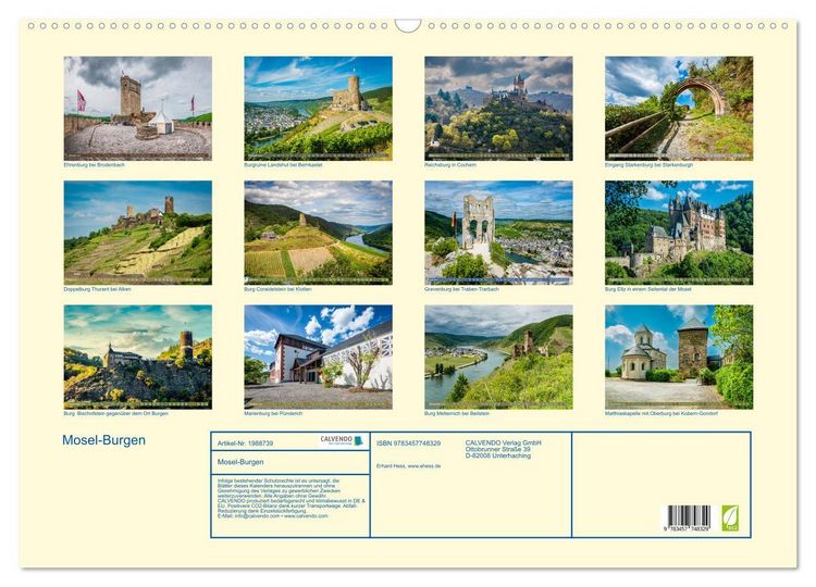 Produktbild: Mosel-Burgen (Wandkalender 2026 DIN A2 quer), CALVENDO Monatskalender
