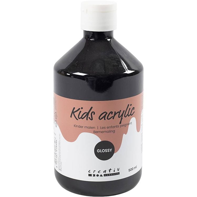 Produktbild: Creativ Company Acrylfarbe Gl&auml;nzend, Schwarz, 500 ml/ 1 Fl.