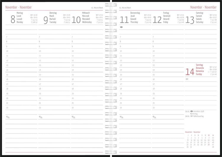 Produktbild: Wochenplaner Balacron schwarz A5 Ringbuch 2027