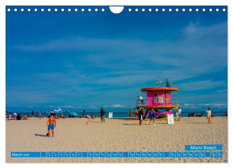 Produktbild: Colorful Miami (Wall Calendar 2026 DIN A4 landscape), CALVENDO 12 Month Wall Calendar