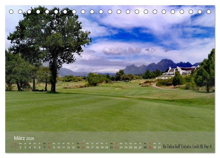 Produktbild: Golfpl&auml;tze Kapstadt - Cape Winelands und Overberg (Tischkalender 2026 DIN A5 quer), CALVENDO Monatskalender