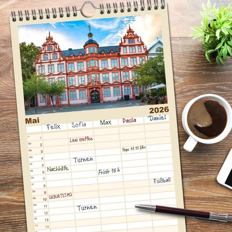 Produktbild: Familienplaner 2026 - Mainz - Gutenbergstadt am Rhein mit 5 Spalten (Wandkalender, 21 x 45 cm) CALVENDO