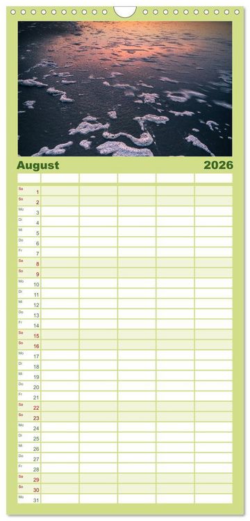 Produktbild: Familienplaner 2026 - Ameland Wundersch&ouml;ne Insel mit 5 Spalten (Wandkalender, 21 x 45 cm) CALVENDO