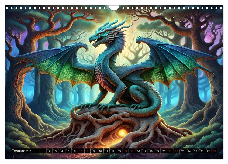 Produktbild: Drachen - Mystische Wesen (Wandkalender 2026 DIN A3 quer), CALVENDO Monatskalender
