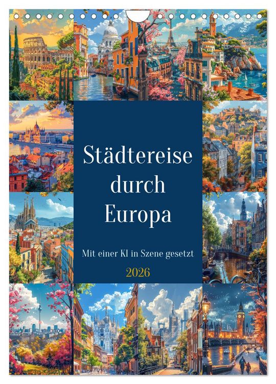 Produktbild: St&auml;dtereise durch Europa (Wandkalender 2026 DIN A4 hoch), CALVENDO Monatskalender