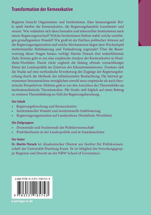 Produktbild: Transformation der Kernexekutive