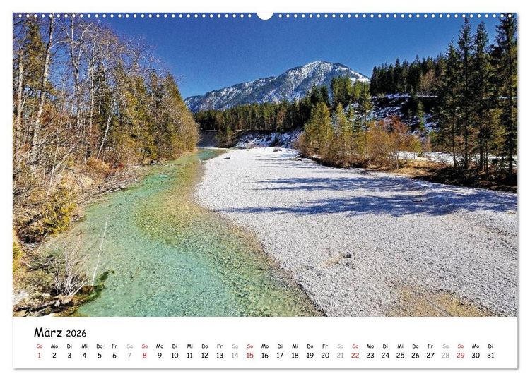 Produktbild: Wundersch&ouml;nes Isartal 2026 (hochwertiger Premium Wandkalender 2026 DIN A2 quer), Kunstdruck in Hochglanz