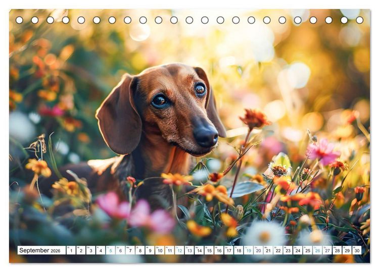 Produktbild: Zauberhafte Dackel (Tischkalender 2026 DIN A5 quer), CALVENDO Monatskalender