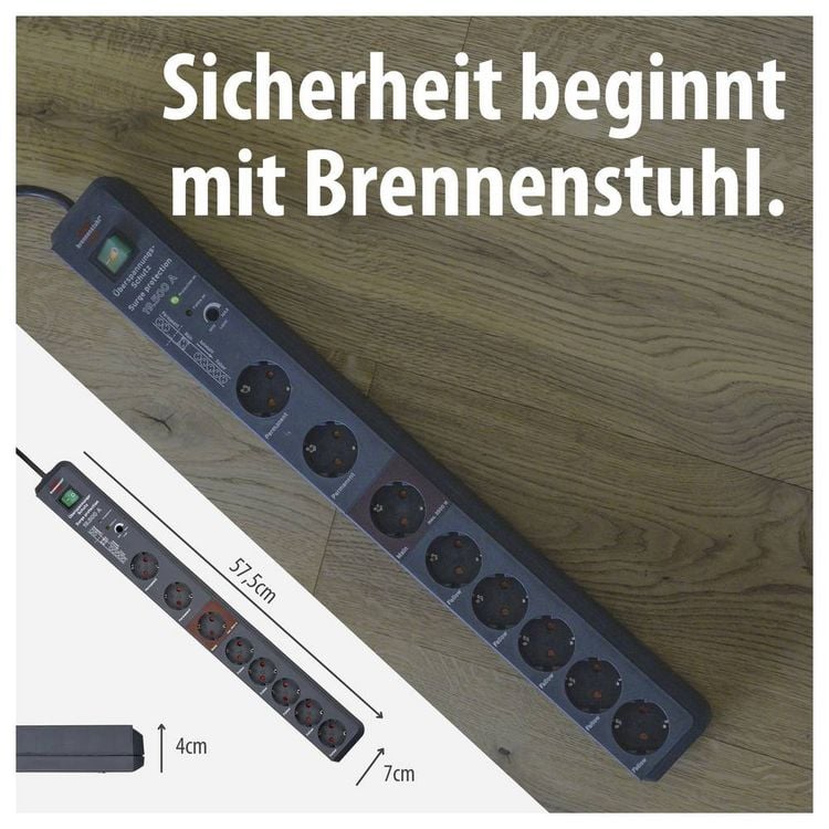 Produktbild: Brennenstuhl 1159490936 Main/Follow-Steckdosenleiste 8fach Anthrazit Schutzkontakt 1St.