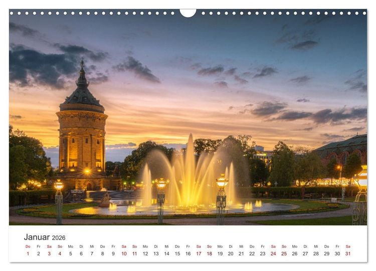 Produktbild: Der Mannheimer Wasserturm (Wandkalender 2026 DIN A3 quer), CALVENDO Monatskalender
