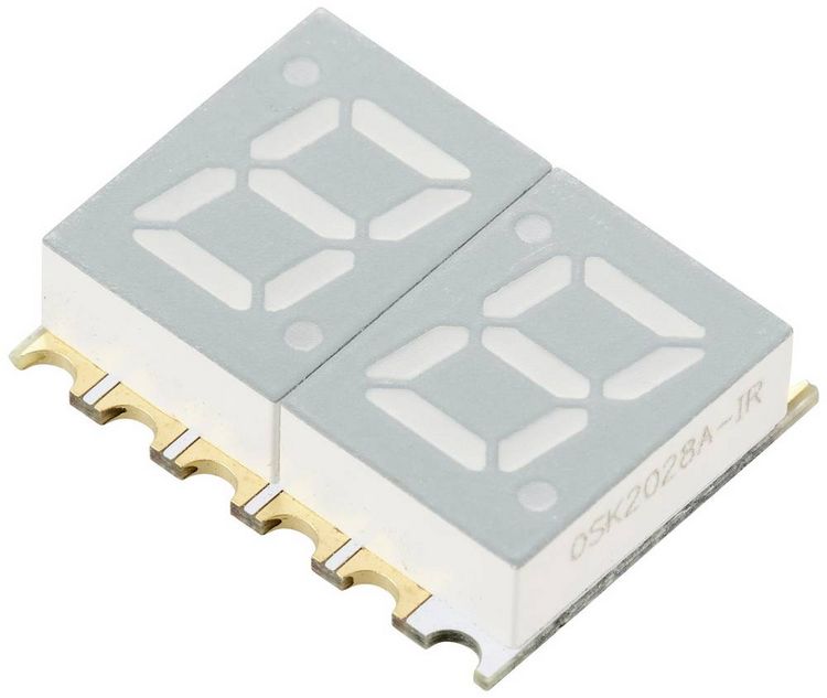 Produktbild: TRU COMPONENTS SMD-LED Gelbgr&uuml;n 6 mcd Zweiziffern-Display
