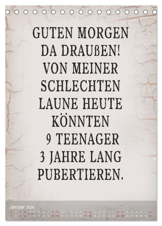 Produktbild: Ziemlich schlecht gelaunt (Tischkalender 2026 DIN A5 hoch), CALVENDO Monatskalender