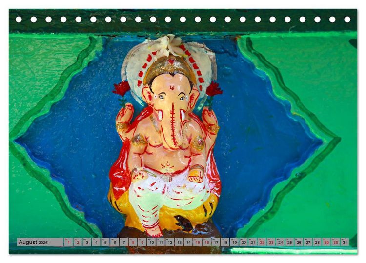 Produktbild: Typisch Indien - Ganesha der Elefantengott (Tischkalender 2026 DIN A5 quer), CALVENDO Monatskalender