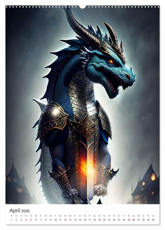 Produktbild: Die Magie der Drachen - Mystisches und Schauriges (hochwertiger Premium Wandkalender 2026 DIN A2 hoch), Kunstdruck in Hochglanz