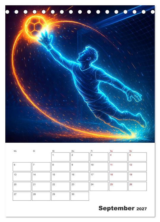 Produktbild: Vision Fu&szlig;ball Licht - Kraft - Spiel (Tischkalender 2027 DIN A5 hoch), CALVENDO Monatskalender