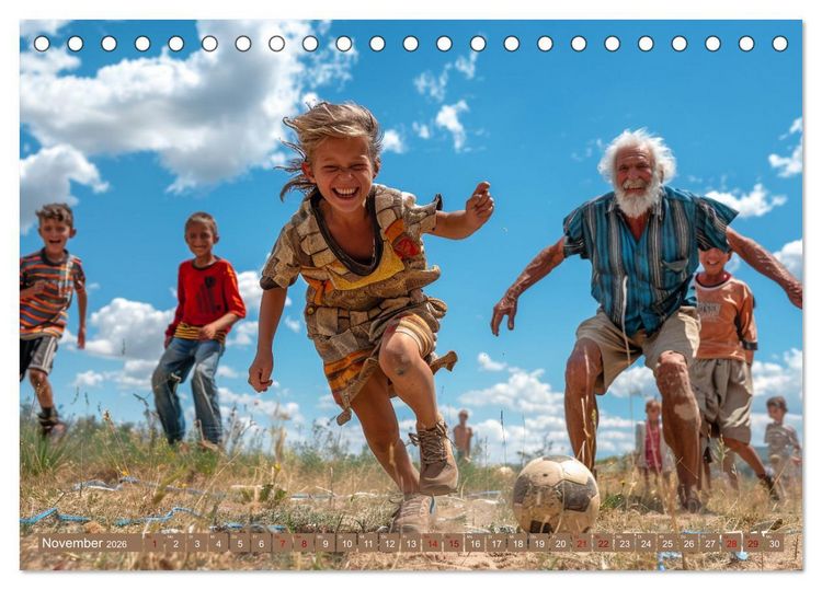 Produktbild: Fu&szlig;ball im Blut (Tischkalender 2026 DIN A5 quer), CALVENDO Monatskalender
