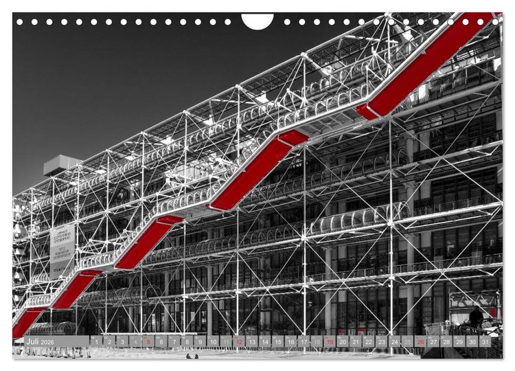 Produktbild: Schwarz - Wei&szlig; - Rot (Wandkalender 2026 DIN A4 quer), CALVENDO Monatskalender