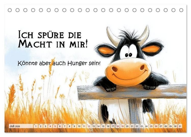 Produktbild: Kuhle Spr&uuml;che (Tischkalender 2026 DIN A5 quer), CALVENDO Monatskalender